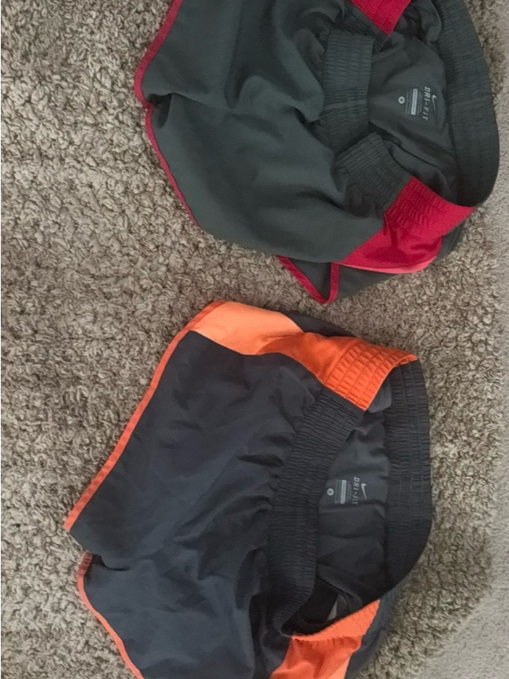 Nike Black Athletic Shorts with Red & Orange Trim